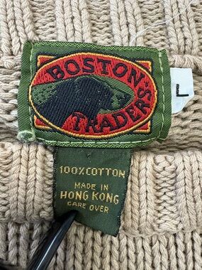Boston Traders Tan snd Navy Knit Sweater